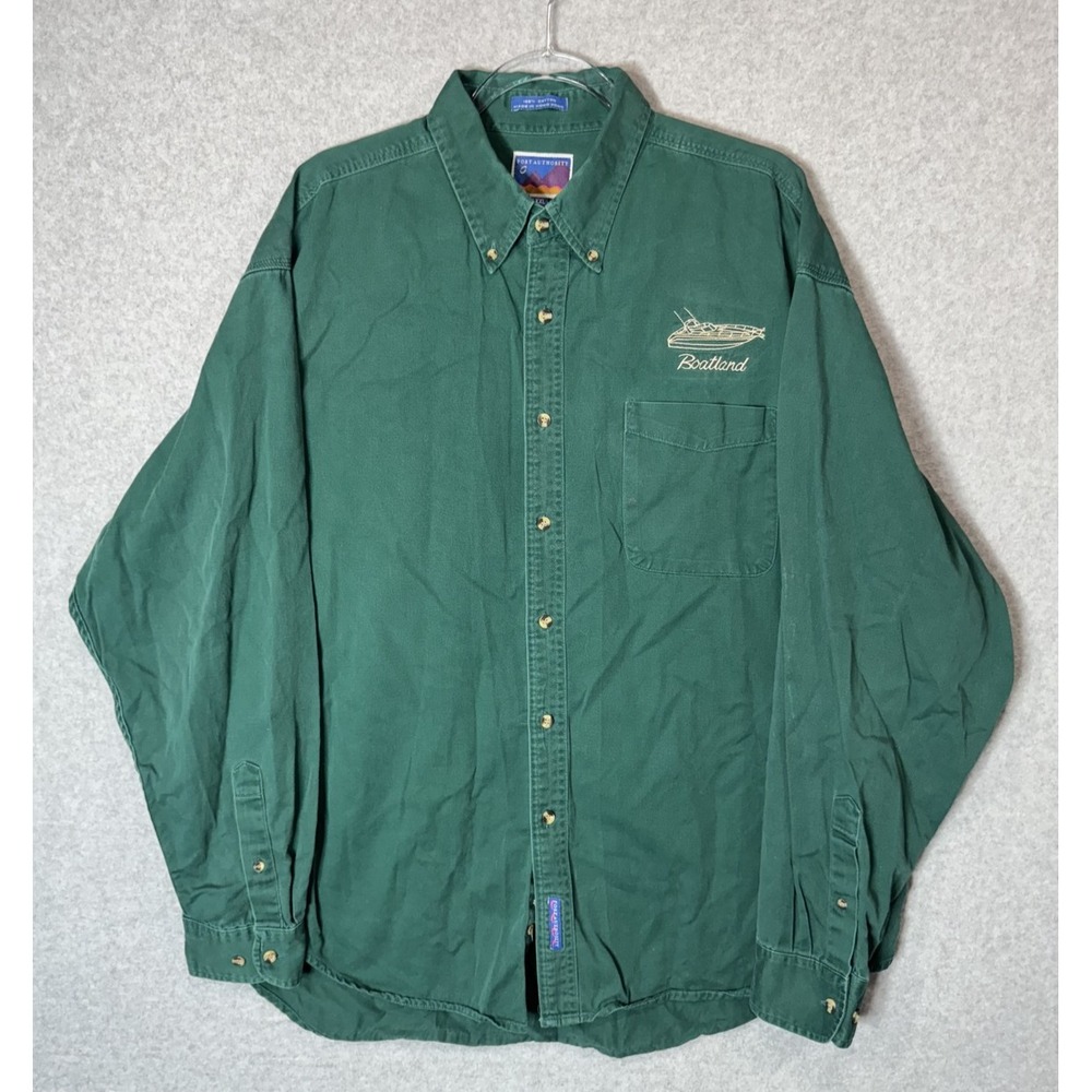 Port Authority Shirt Mens 2XL Button Down Boatland Embroidered Outdoors Workwear